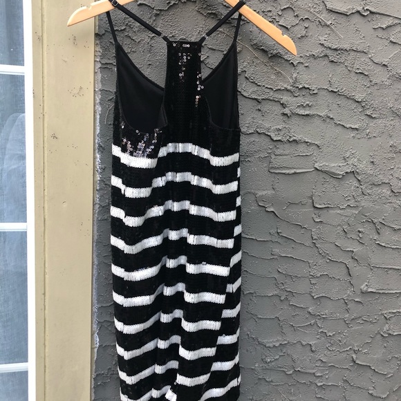 Black & White Striped Sequin Dress - Picture 3 of 5